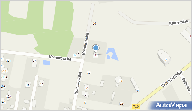 Otrębusy, Komorowska, 12, mapa Otrębusy