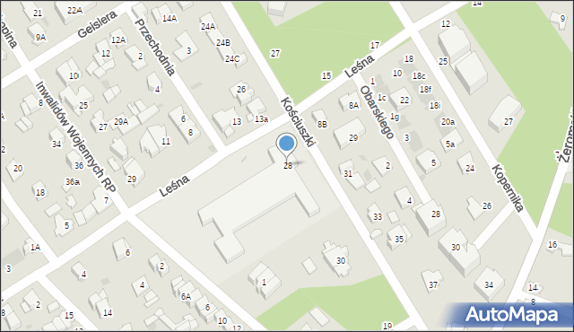 Otwock, Kościuszki Tadeusza, gen., 28, mapa Otwock