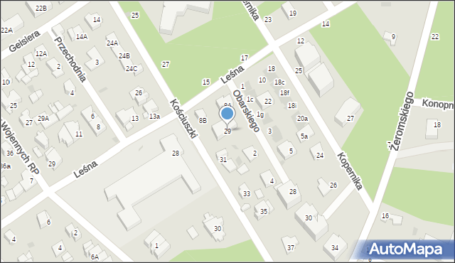 Otwock, Kościuszki Tadeusza, gen., 29, mapa Otwock