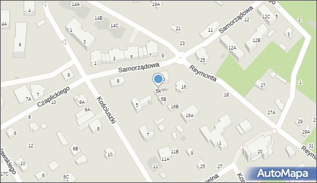 Otwock, Kościuszki Tadeusza, gen., 5A, mapa Otwock