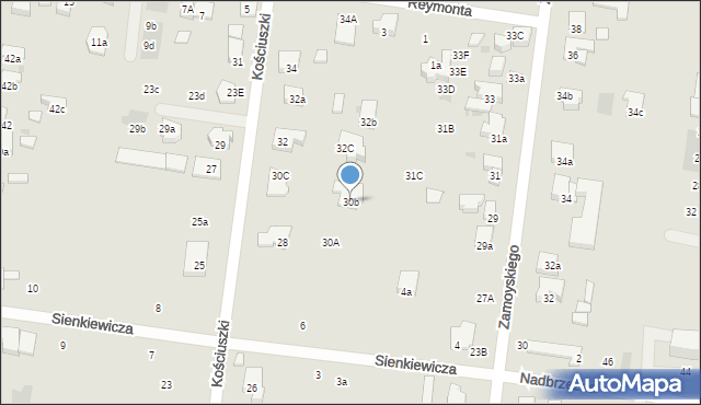 Ożarów Mazowiecki, Kościuszki Tadeusza, gen., 30b, mapa Ożarów Mazowiecki