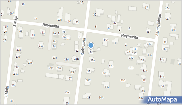 Ożarów Mazowiecki, Kościuszki Tadeusza, gen., 34, mapa Ożarów Mazowiecki