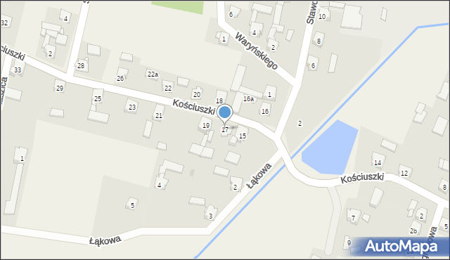 Ożarowice, Kościuszki Tadeusza, gen., 17, mapa Ożarowice