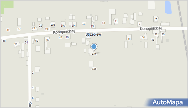 Ozorków, Konopnickiej Marii, 42a, mapa Ozorków