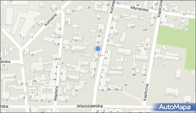 Pabianice, Konstantynowska, 12, mapa Pabianic