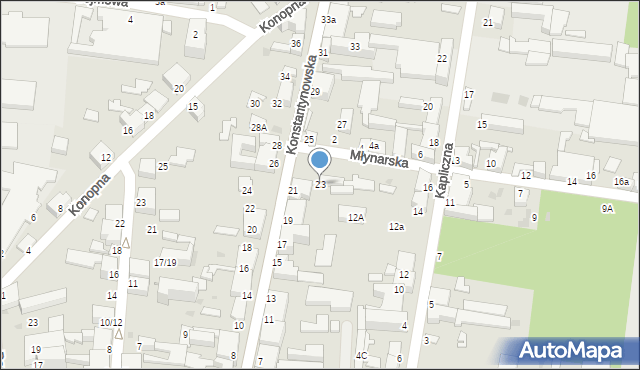 Pabianice, Konstantynowska, 23, mapa Pabianic