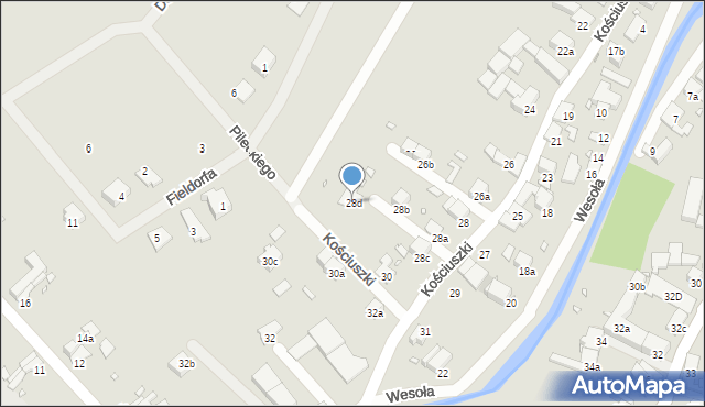 Paczków, Kościuszki Tadeusza, gen., 28d, mapa Paczków