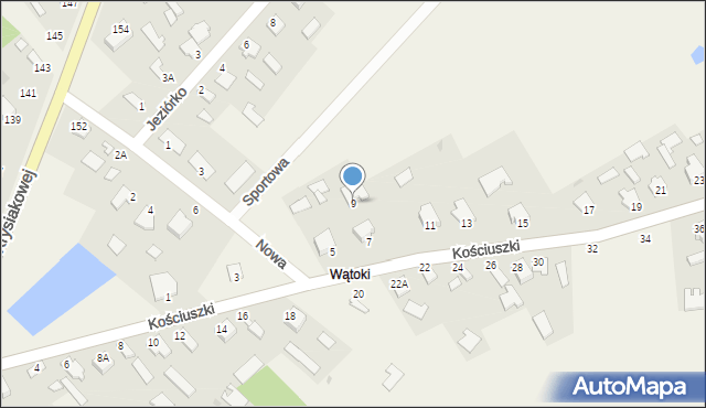 Padew Narodowa, Kościuszki Tadeusza, gen., 9, mapa Padew Narodowa