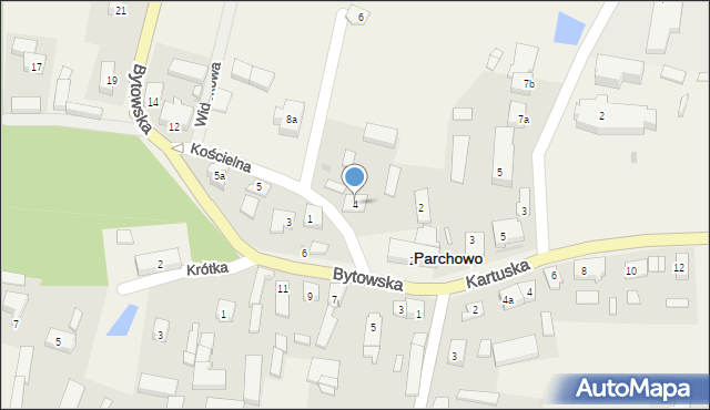 Parchowo, Kościelna, 4, mapa Parchowo