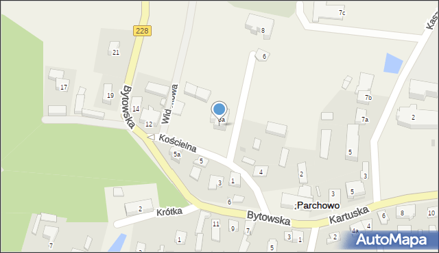 Parchowo, Kościelna, 8b, mapa Parchowo