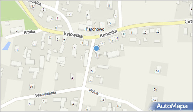 Parchowo, Kościerska, 3, mapa Parchowo