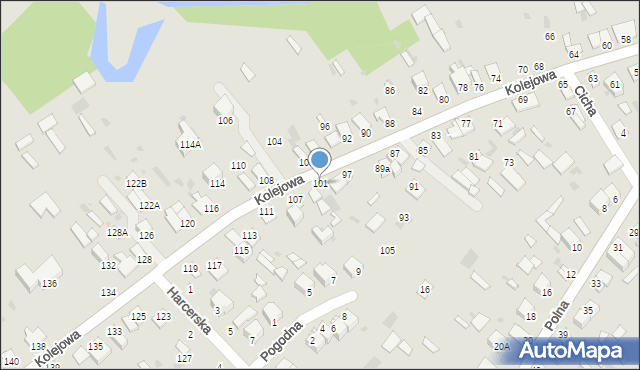 Parczew, Kolejowa, 101, mapa Parczew