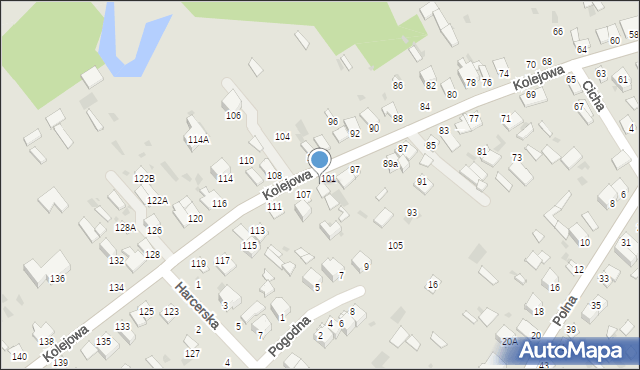 Parczew, Kolejowa, 103, mapa Parczew