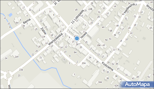 Parczew, Kościelna, 14, mapa Parczew