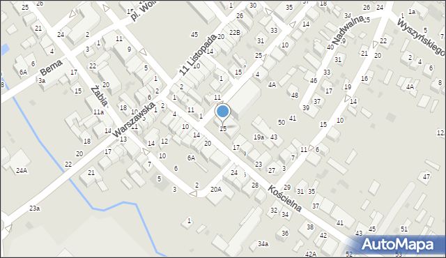 Parczew, Kościelna, 15, mapa Parczew