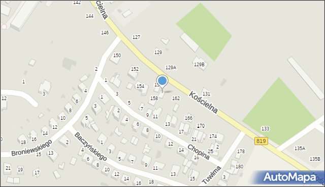 Parczew, Kościelna, 160, mapa Parczew