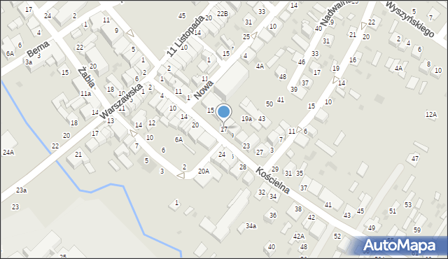 Parczew, Kościelna, 17, mapa Parczew