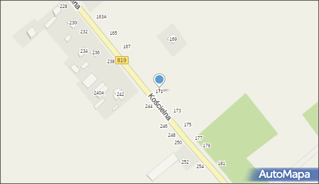 Parczew, Kościelna, 171, mapa Parczew