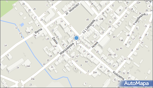 Parczew, Kościelna, 2, mapa Parczew