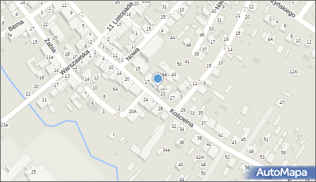 Parczew, Kościelna, 21, mapa Parczew