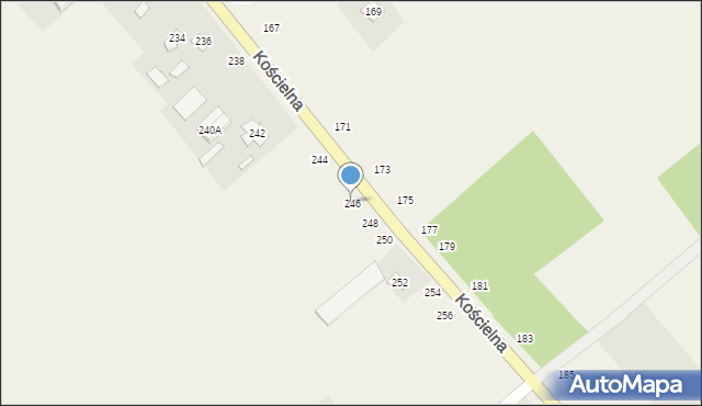 Parczew, Kościelna, 246, mapa Parczew