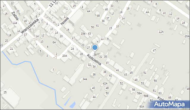 Parczew, Kościelna, 29, mapa Parczew