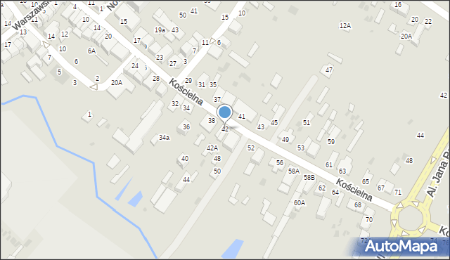 Parczew, Kościelna, 42, mapa Parczew