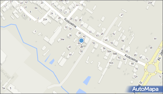 Parczew, Kościelna, 48, mapa Parczew