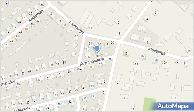 Parczew, Kosmonautów, 39, mapa Parczew