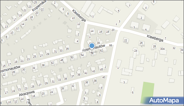 Parczew, Kosmonautów, 58, mapa Parczew
