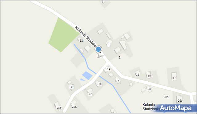 Pawłowice, Kolonia Studzieńska, 12A, mapa Pawłowice