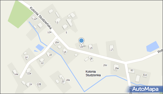 Pawłowice, Kolonia Studzieńska, 13, mapa Pawłowice