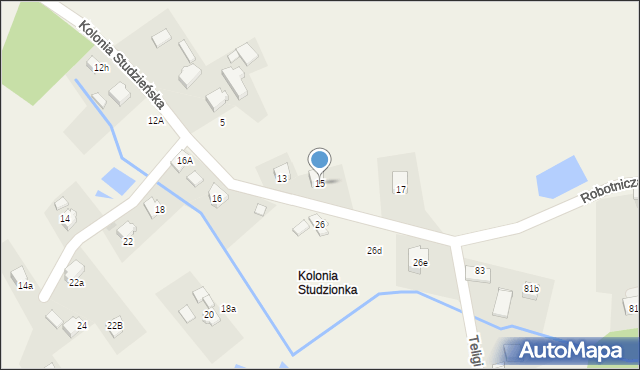 Pawłowice, Kolonia Studzieńska, 15, mapa Pawłowice