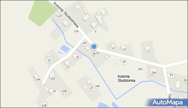 Pawłowice, Kolonia Studzieńska, 16, mapa Pawłowice