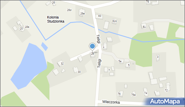 Pawłowice, Kolonia Studzieńska, 28, mapa Pawłowice