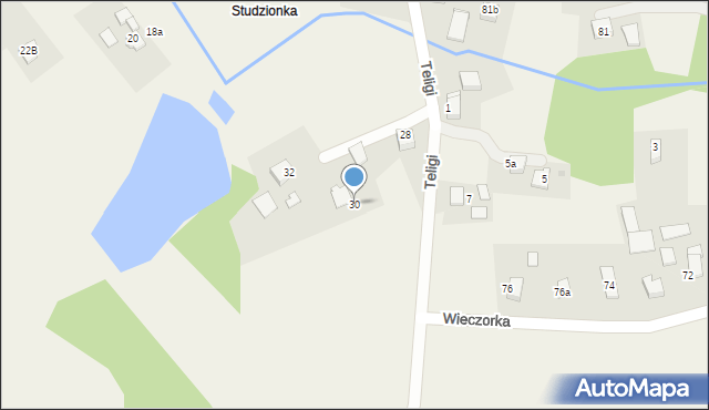 Pawłowice, Kolonia Studzieńska, 30, mapa Pawłowice