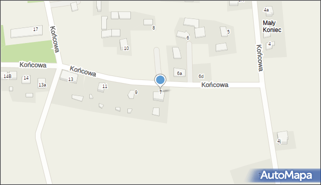 Pawonków, Końcowa, 7, mapa Pawonków