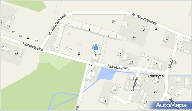 Pełczyce, Kobierzycka, 31, mapa Pełczyce