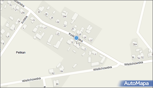 Pelikan, Kościańska, 7, mapa Pelikan