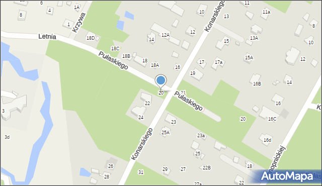 Piaseczno, Konarskiego, 20, mapa Piaseczno