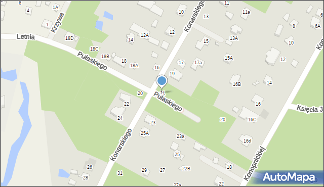 Piaseczno, Konarskiego, 21, mapa Piaseczno