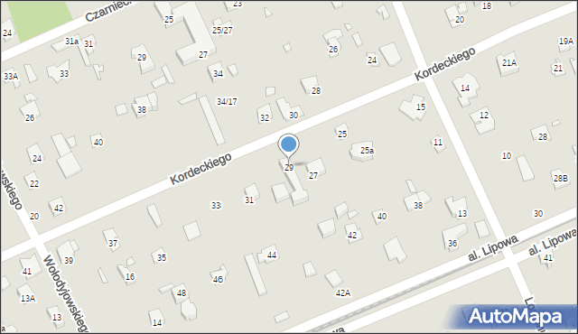 Piaseczno, Kordeckiego Augustyna, ks., 29, mapa Piaseczno