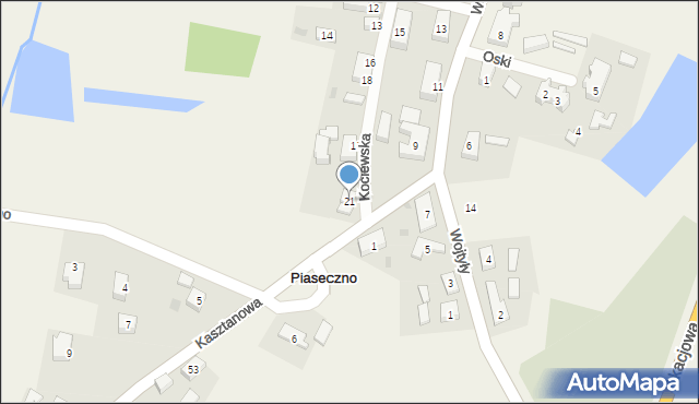 Piaseczno, Kociewska, 21, mapa Piaseczno