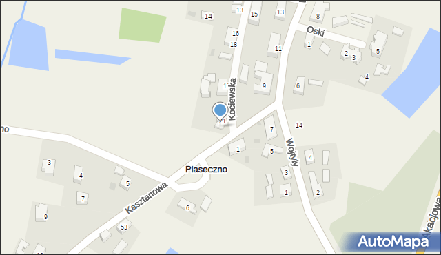 Piaseczno, Kociewska, 22, mapa Piaseczno