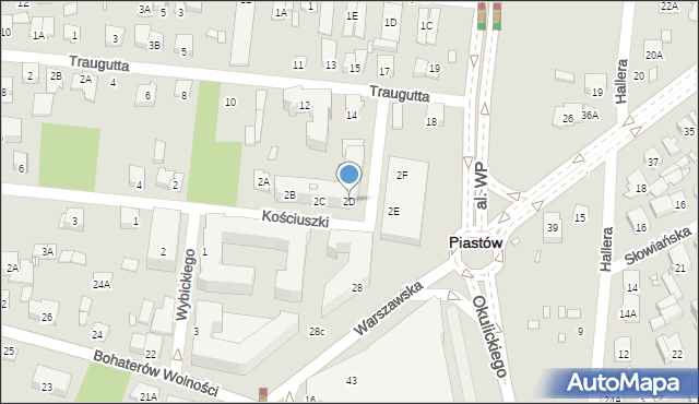 Piastów, Kościuszki Tadeusza, gen., 2D, mapa Piastów