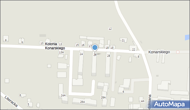 Piątek, Konarskiego, 26, mapa Piątek