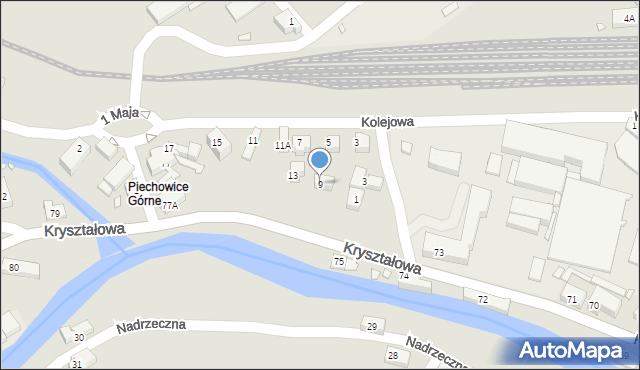 Piechowice, Kolejowa, 9, mapa Piechowice