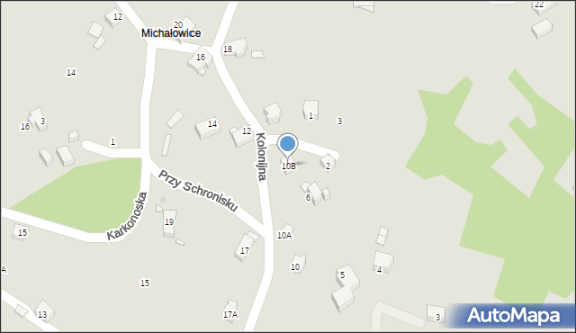 Piechowice, Kolonijna, 10B, mapa Piechowice
