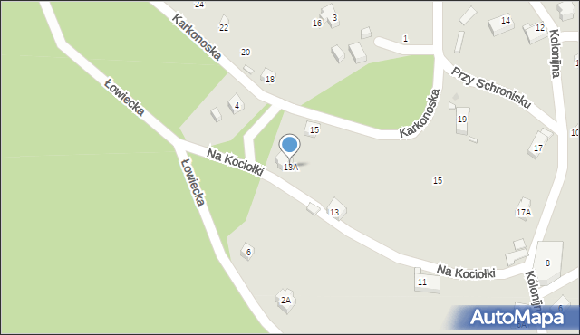 Piechowice, Kolonijna, 13A, mapa Piechowice