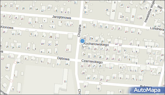 Piekary Śląskie, Kochanowskiego Jana, 23, mapa Piekary Śląskie